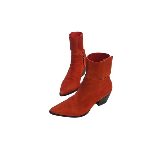 MATISSE RARE Cowgirl Red Leather Suede Boots - Picture 3 of 7